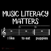 Funny Music Literacy Matters I Like To Eat Puppies Flatbill Hat