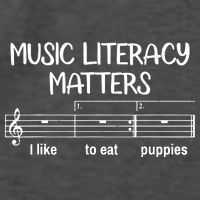 Funny Music Literacy Matters I Like To Eat Puppies Vector Backpack