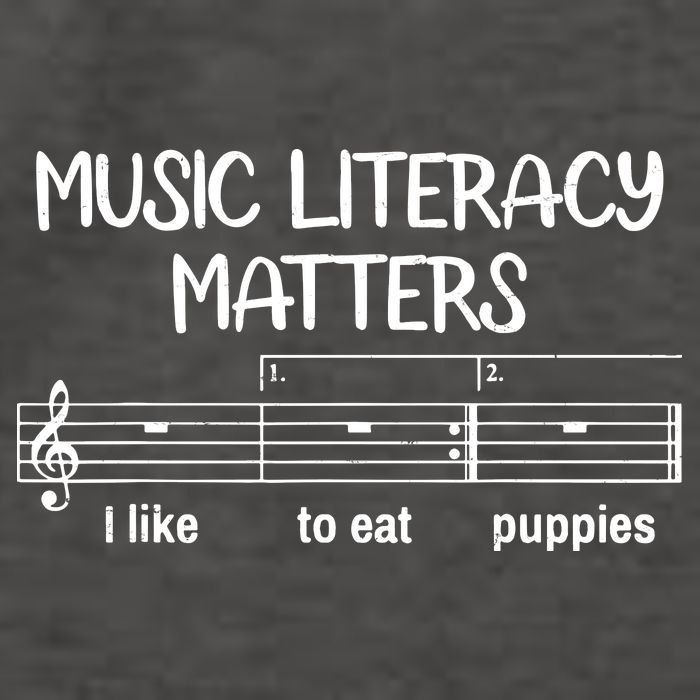 Funny Music Literacy Matters I Like To Eat Puppies Vector Backpack