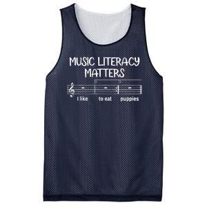 Funny Music Literacy Matters I Like To Eat Puppies Mesh Reversible Basketball Jersey Tank