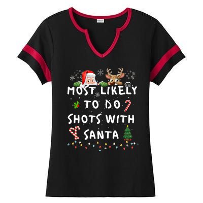 Fun Most Likely To Funny Story Christmas Pajamas Family Ladies Halftime Notch Neck Tee