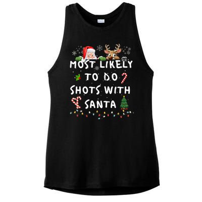 Fun Most Likely To Funny Story Christmas Pajamas Family Ladies PosiCharge Tri-Blend Wicking Tank