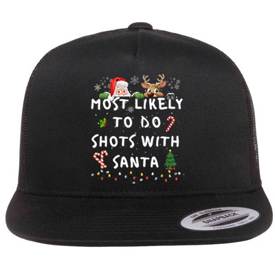 Fun Most Likely To Funny Story Christmas Pajamas Family Flat Bill Trucker Hat