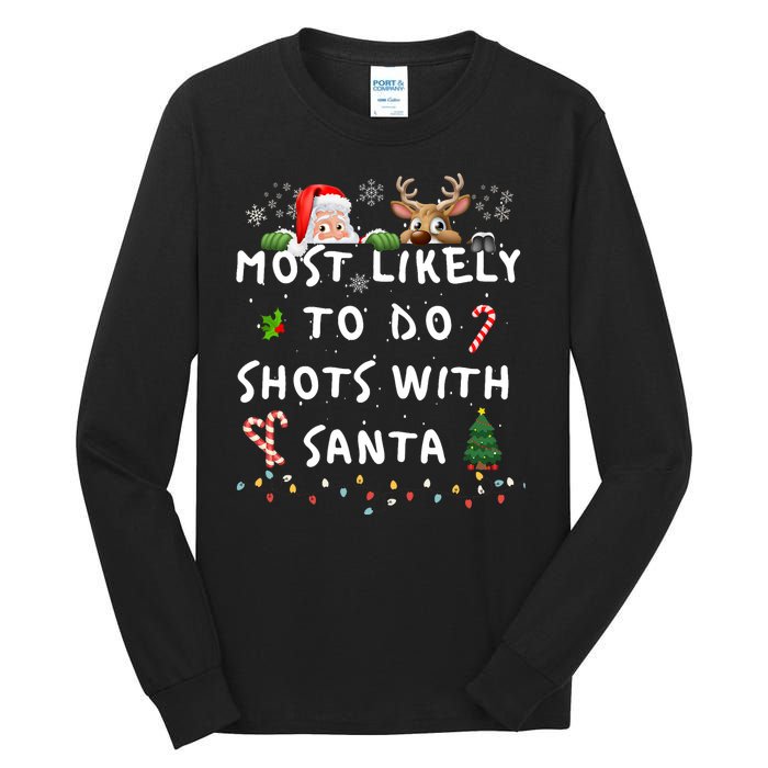 Fun Most Likely To Funny Story Christmas Pajamas Family Tall Long Sleeve T-Shirt