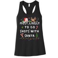 Fun Most Likely To Funny Story Christmas Pajamas Family Women's Racerback Tank