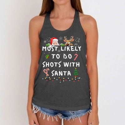 Fun Most Likely To Funny Story Christmas Pajamas Family Women's Knotted Racerback Tank