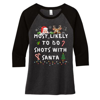 Fun Most Likely To Funny Story Christmas Pajamas Family Women's Tri-Blend 3/4-Sleeve Raglan Shirt