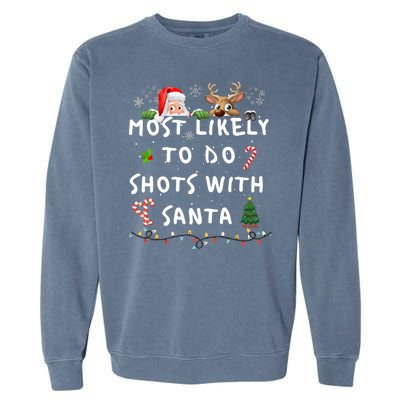 Fun Most Likely To Funny Story Christmas Pajamas Family Garment-Dyed Sweatshirt