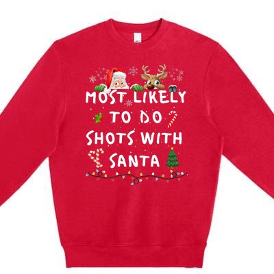 Fun Most Likely To Funny Story Christmas Pajamas Family Premium Crewneck Sweatshirt