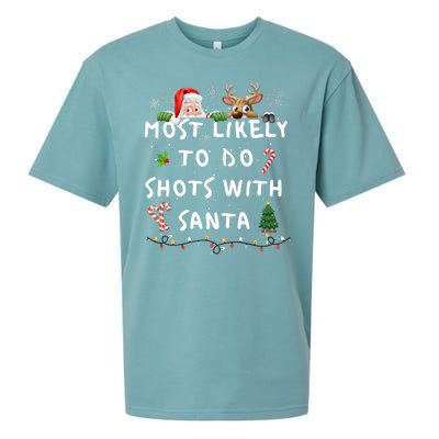 Fun Most Likely To Funny Story Christmas Pajamas Family Sueded Cloud Jersey T-Shirt