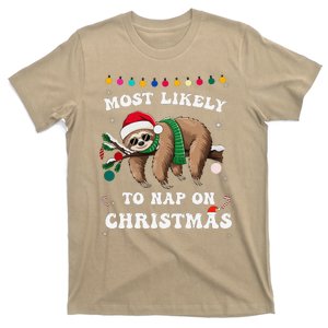 Funny Most Likely To Nap On Christmas Matching Family Xmas T-Shirt