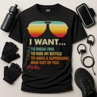 Funny Music Lover Gift Bicycle Costume I Want It All Cooling Performance Crew T-Shirt