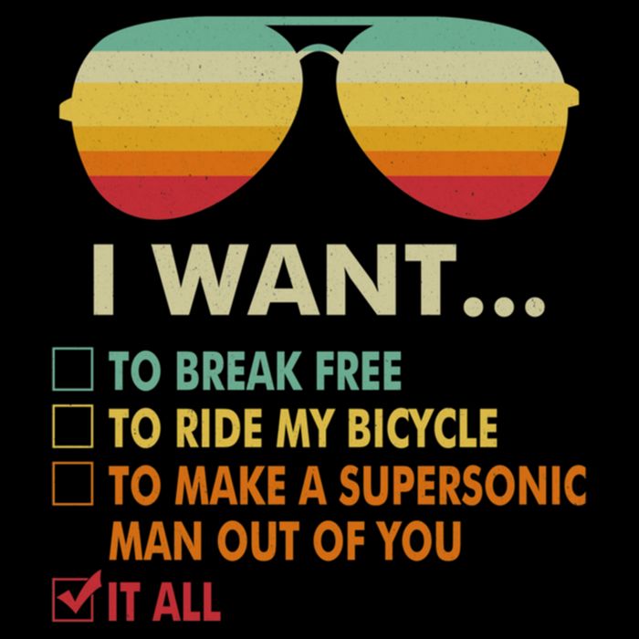 Funny Music Lover Gift Bicycle Costume I Want It All Cooling Performance Crew T-Shirt