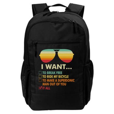Funny Music Lover Gift Bicycle Costume I Want It All Backpack