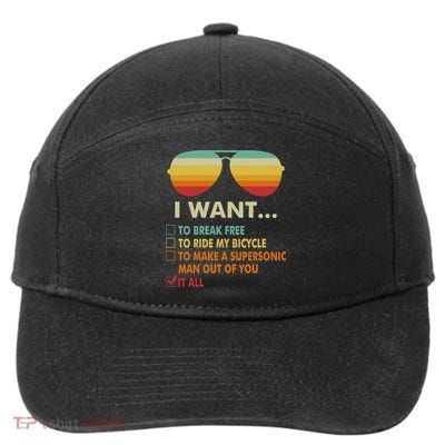 Funny Music Lover Gift Bicycle Costume I Want It All 7-Panel Snapback Hat