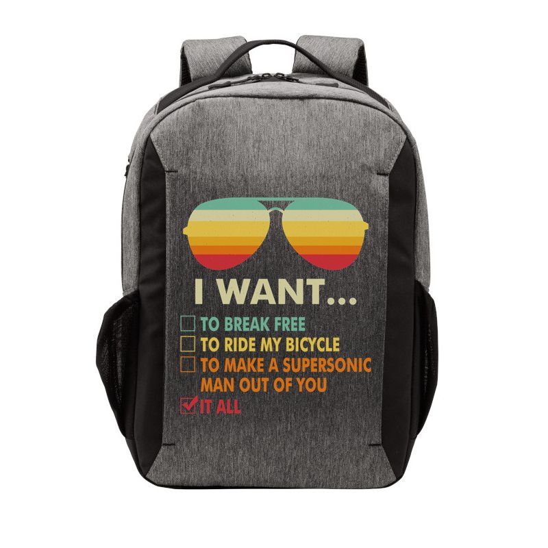 Funny Music Lover Gift Bicycle Costume I Want It All Vector Backpack