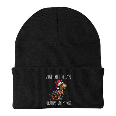 Funny Most Likely To Spend Christmas With My Doxie Dachshund Gift Beanie