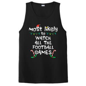 Funny Most Likely Watch Football Christmas Santa Hat Xmas Cute Gift PosiCharge Competitor Tank