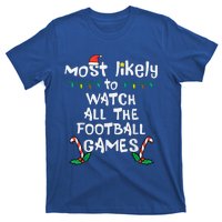 Funny Most Likely Watch Football Christmas Santa Hat Xmas Cute Gift T-Shirt