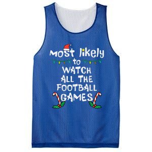 Funny Most Likely Watch Football Christmas Santa Hat Xmas Cute Gift Mesh Reversible Basketball Jersey Tank