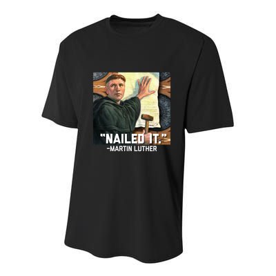 Funny Martin Luther Nailed It Graphic Design Youth Performance Sprint T-Shirt