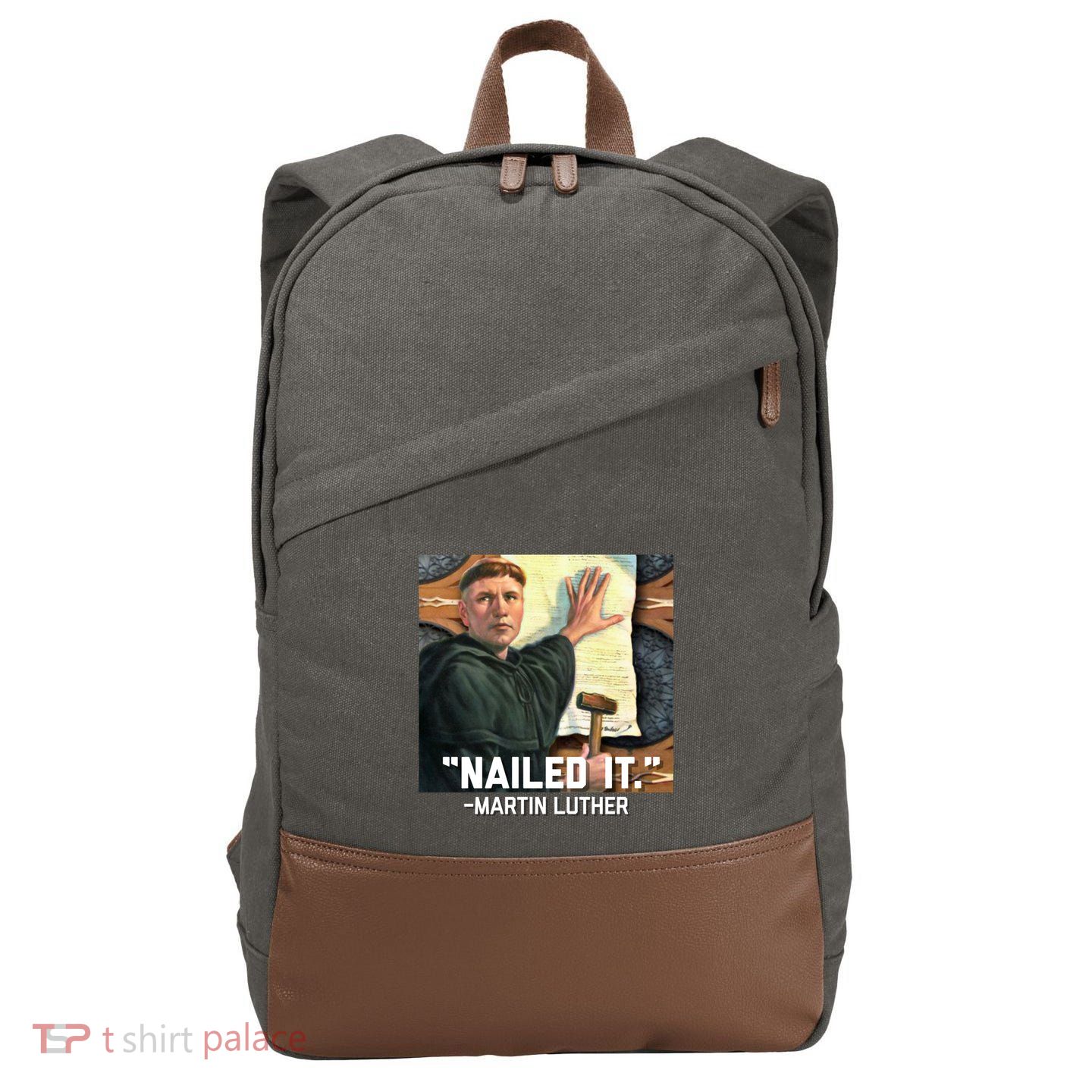 Funny Martin Luther Nailed It Graphic Design Cotton Canvas Backpack