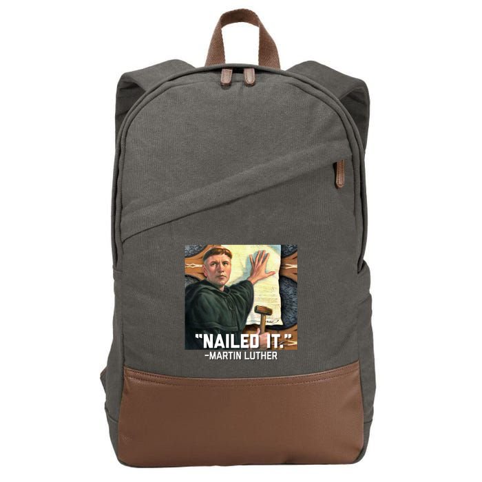 Funny Martin Luther Nailed It Graphic Design Cotton Canvas Backpack