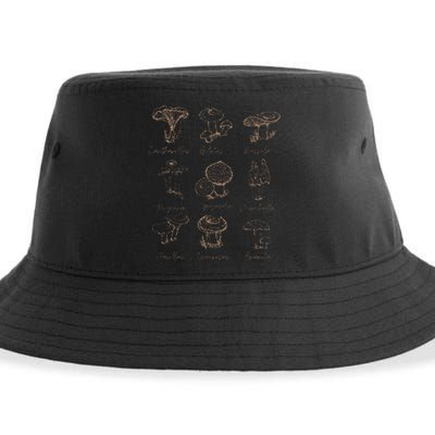 Fungi Mushroom Lover Mycology Vintage Goth Style Sustainable Bucket Hat