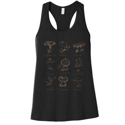 Fungi Mushroom Lover Mycology Vintage Goth Style Women's Racerback Tank