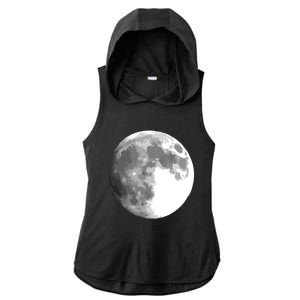 Full Moon Luna Astronomy Space Galaxy Stars Ladies PosiCharge Tri-Blend Wicking Draft Hoodie Tank