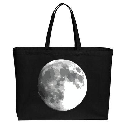 Full Moon Luna Astronomy Space Galaxy Stars Cotton Canvas Jumbo Tote