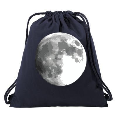 Full Moon Luna Astronomy Space Galaxy Stars Drawstring Bag