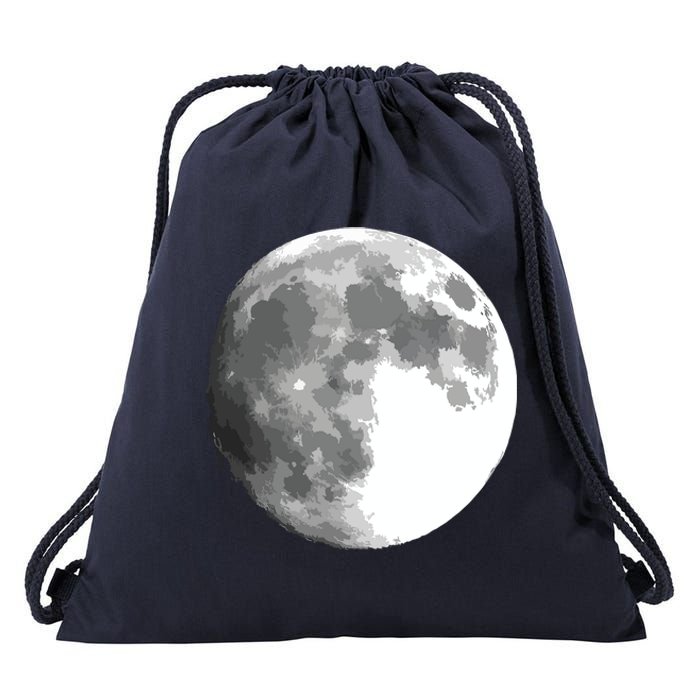 Full Moon Luna Astronomy Space Galaxy Stars Drawstring Bag