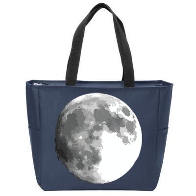 Full Moon Luna Astronomy Space Galaxy Stars Zip Tote Bag