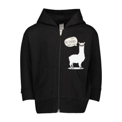 Funny Mama Llama No Drama Alpaca Toddler Zip Fleece Hoodie