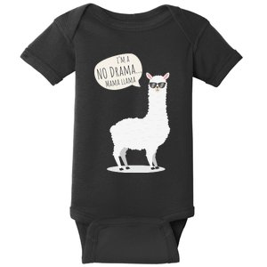 Funny Mama Llama No Drama Alpaca Baby Bodysuit