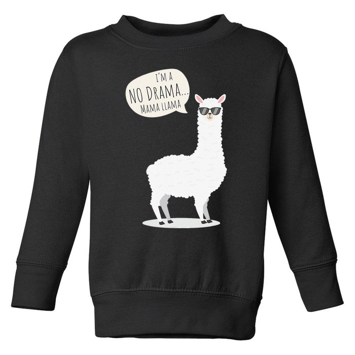 Funny Mama Llama No Drama Alpaca Toddler Sweatshirt