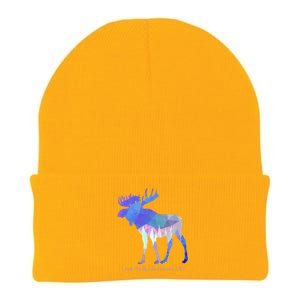 Funny Moose Lover Geometric Moose Design With Humorous Quote Gift Knit Cap Winter Beanie