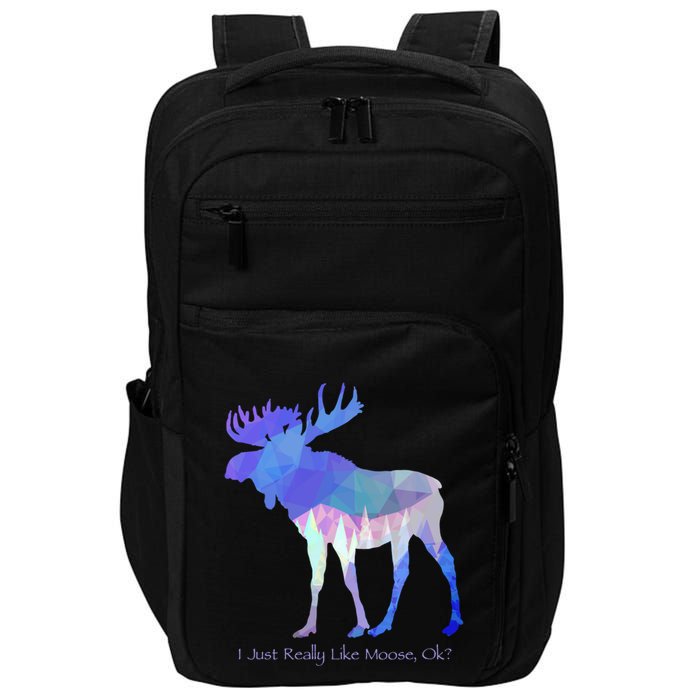 Funny Moose Lover Geometric Moose Design With Humorous Quote Gift Impact Tech Backpack