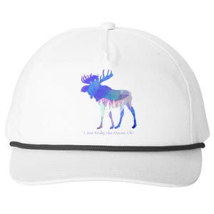 Funny Moose Lover Geometric Moose Design With Humorous Quote Gift Snapback Five-Panel Rope Hat