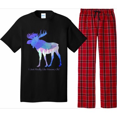 Funny Moose Lover Geometric Moose Design With Humorous Quote Gift Pajama Set