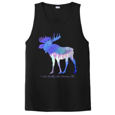 Funny Moose Lover Geometric Moose Design With Humorous Quote Gift PosiCharge Competitor Tank