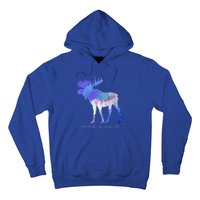 Funny Moose Lover Geometric Moose Design With Humorous Quote Gift Hoodie