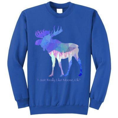 Funny Moose Lover Geometric Moose Design With Humorous Quote Gift Sweatshirt