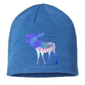 Funny Moose Lover Geometric Moose Design With Humorous Quote Gift Sustainable Beanie