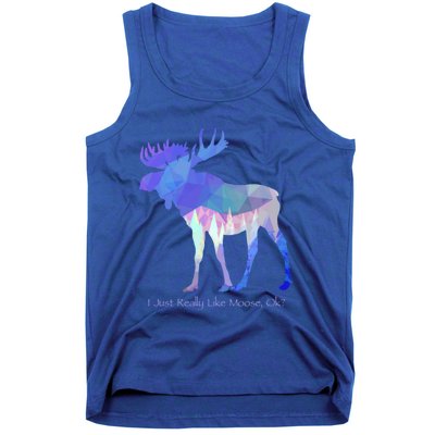 Funny Moose Lover Geometric Moose Design With Humorous Quote Gift Tank Top