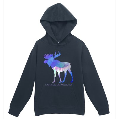 Funny Moose Lover Geometric Moose Design With Humorous Quote Gift Urban Pullover Hoodie