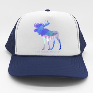 Funny Moose Lover Geometric Moose Design With Humorous Quote Gift Trucker Hat