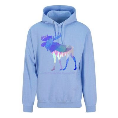 Funny Moose Lover Geometric Moose Design With Humorous Quote Gift Unisex Surf Hoodie