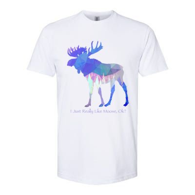 Funny Moose Lover Geometric Moose Design With Humorous Quote Gift Softstyle® CVC T-Shirt